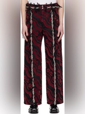 Chopova Lowena - SS23 Black & Red Mens Jeans